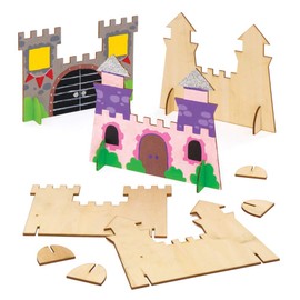 Baker Ross AW470 Wooden Stand-up Castles (Pack of 6)