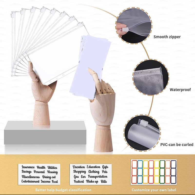 A6 Binder Budget Book Portable Marble Grain Notebook PU Leather
