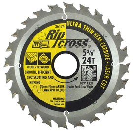 IVY Classic 36174 Ripcross 5-3/8-Inch 24 Tooth Thin Kerf Carbide Circular Saw Blade with 20mm, 10mm Arbor, 1/Card
