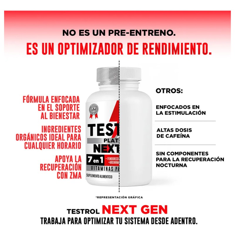 Testrol Platinum Next Gen Precusor De No2 90 Cpsulas Sin