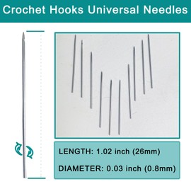 6 Pieces Crochet Hooks Universal Needles for Dreadlock Maker Desktop Automatic Dreadlock Machine