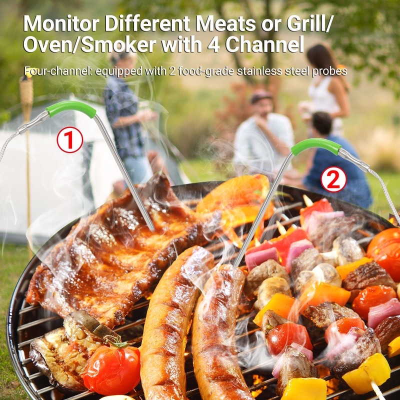 WT308 Four-Channel Smart Food Thermometer Meat Thermometer Kitchen BBQ Food