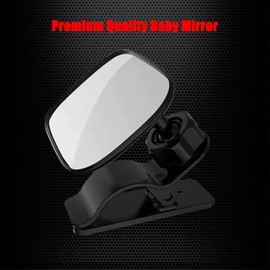 Clip On Car Baby Mirror, Ampper Adjustabe HD Glass Convex Wide Angle Interior Rearview Baby Rear Facing Mirror (Framed Rectangle, Small, 3.5" X 2.2")