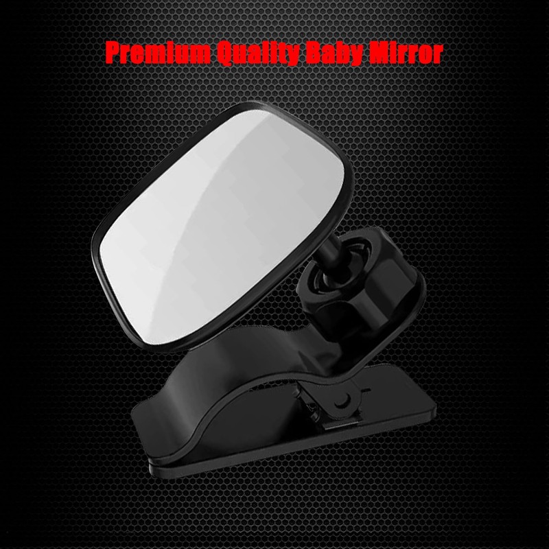 Clip On Car Baby Mirror, Ampper Adjustabe HD Glass Convex