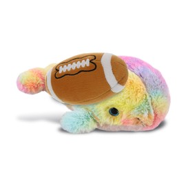 DolliBu Rainbow Whale Stuffed Animal with Football Plush - Huggable Playtime Plush Toy, Cute Ocean Life Gift, Plush Doll Animal Toy for Kids and Adults with Name Personalization - 7 Inches
