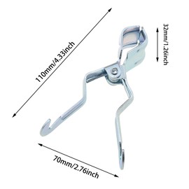 ZZHXSM 2PCS 11x7cm Outdoor Multifunctional Clip Hook Camping Hook Clip Fixed Clip Metal Lightweight Portable Tent Lantern Hook Hanging Clip for Clothing Hook Camping Hook Lantern Stand Tent Pole Clip