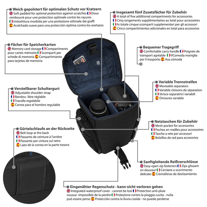 Essex Large SLR Case with Rain Cover and Screen Protector