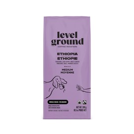 Level Ground Coffee - Ethiopia Single Origin – Medium Roast, Whole Bean - Fair Trade, 1% For the Planet, Kosher - Specialty Coffee - Great in a Drip Brew and a Pour Over - Tastes Sweet, Juicy, Lovely - 300g / 10.5oz