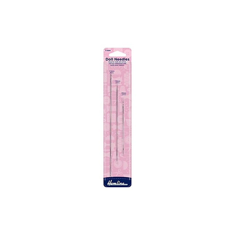 Hemline Hand Sewing Needles - Doll Needles Set of 3