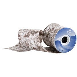 Royal Imports Bark Pattern Floral Ribbon, Wide Faux Poly Satin Waterproof Ribbon 4" (#100) for Indoor & Outdoor, Wrap for Florist, Wedding Bouquet, Art & Crafts, 50 Yard Roll (150 FT)