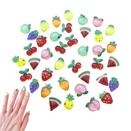 40 PCS Cute Fruit Nails Charms 3D Resin Fruit Nail Art Supplies for Acrylic Nails, DIY Nail Art Decoration
