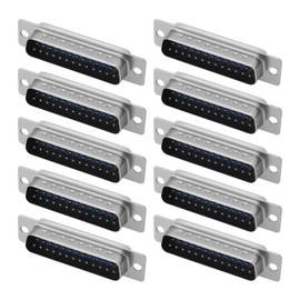 eMagTech 10pcs 25 Pin D-Sub Male Connector DB25 Double Row D Type Solder Wire Terminal Breakout for PCB Mounting Mechanical Equipment CNC Computer