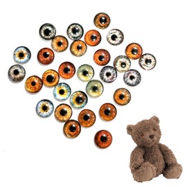 30PCS Craft Eyes Round Design for DIY Projects, Glass Eyes for Crafts