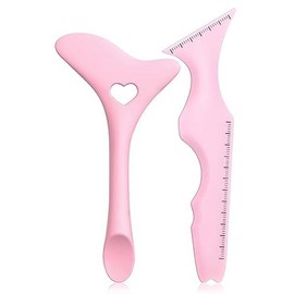 2Pcs Eyeliner Stencils 5 in 1 Silicone Winged Tip Eyeliner Eyebrow Eyelash Contour and Lip Line Aid Mascara Shield Applicator Guard Pads Professional Quick Eye Makeup Tool Beginners Friendly - Colour: Purple