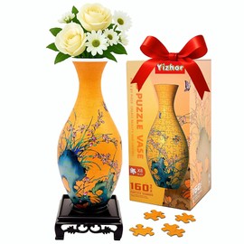 Yizhor 3D Puzzle Vase, 160 Curved Pieces DIY Flower Vase Craft Kit & 3D Puzzles for Adults, Creative Jigsaw Art Project Home Décor Centerpiece, (A-Orchid Elegance)