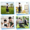 cozycube Children's Apron, Triangle Cloth Drawstring Bag Set, 65% Polyester,