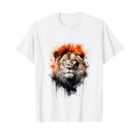 Lion Animal Abstract Zoo Drawing Art Painting Lion T-Shirt
