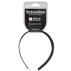 Schoolies Hair Accessories Alice Head Band, Wicked Black