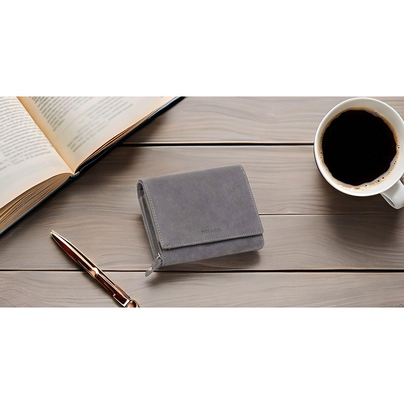 Women's Genuine Leather Wallet with 1 Note Compartment, Double Coin