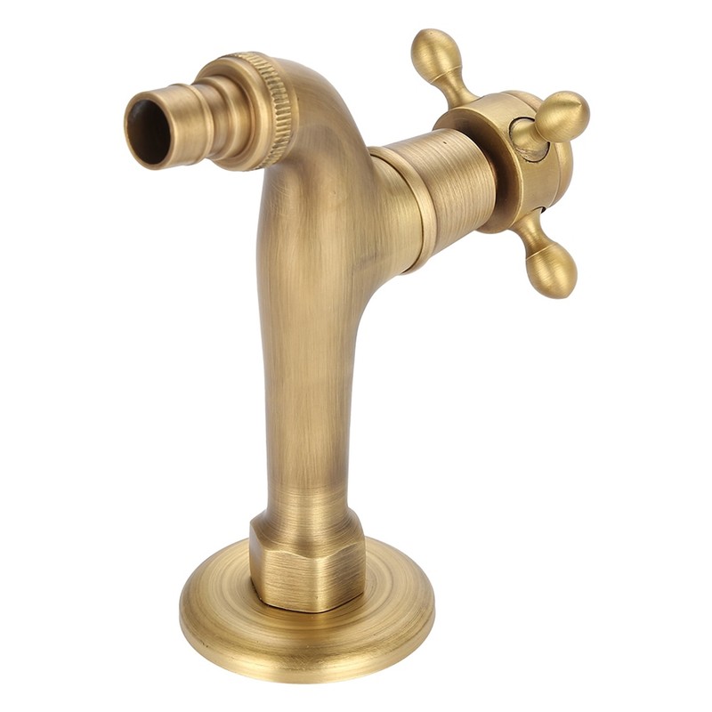 Vintage Solid Brass Single Handle Faucet for Washing Machine Wall