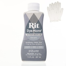 Rit DyeMore 7 Oz. Synthetic Liquid Fiber Dye Single Pack with Plastic Gloves for Clothing, Décor, and Crafts – Frost Gray
