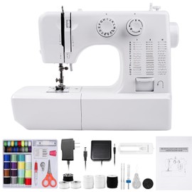 Wadukud Mini Sewing Machine for Beginners Kids, Portable Sewing Machine with 45 Built-In Stitches and High Speed, Double Needle with 42PCS Sewing Kit Us Plug (110v), Christmas Sewing Gifts for Women