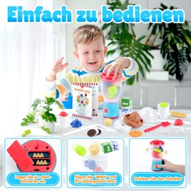 PLAY Smoothie Mixer for Children, Children's Kitchen Accessory Set with Mixer, Food Toy, Realistic Movements, Lights & Sounds, Play Kitchen Accessory Set for Children 3+
