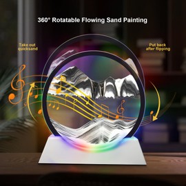 Mtadmai Moving Sand Art Liquid Motion Decor, Sand Art Bluetooth Speaker Bedside Lamp Dimmable Multi-Color, Moving Sand Art Lamp for Kids Room Living Room Office Dorm