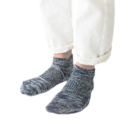 SUGATA LABO Breathe Washi Socks, Short Length, Mixed Navy, M Size (9.8 - 11.0 inches (25 - 28 cm)