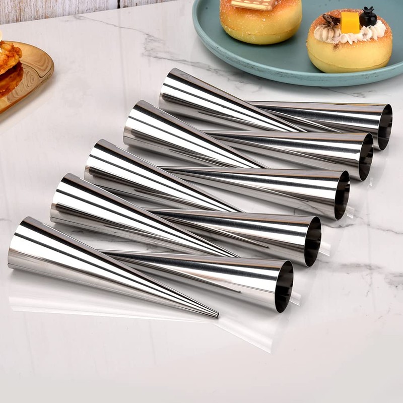 Guowall Cream Horn Mold, Stainless Steel Ice Cream Cone Mold
