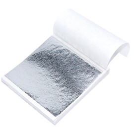 Silver Foil Hair 100 Pieces Nail Art Silver Foil Sheet Imitation Silver Foil 3.3 x 3.3 inches (8.5 x 8.5 cm), DIY Silver Foil Paintings, For Hair Coming Of Age Ceremony, Hair Ornament, Resin Silver