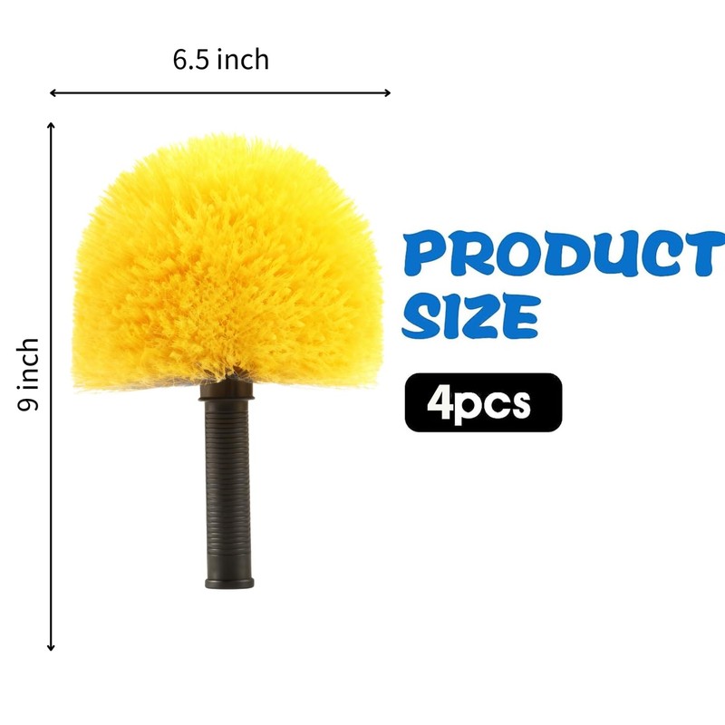 4 Pack Screw on Webster Cobweb Duster Head for Pole,Spider