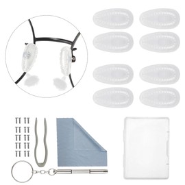 Eyeglasses Nose Pads, Omnful 5 Pairs Glasses Nose Pads Replacement Repair Tools Kit with Air Chamber Silicone Nose Pads,Nose Piece Screws, 3 in 1 Mini Screwdriver for Eye Glasses and Sunglasses