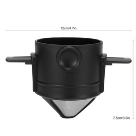 Filtro de café de acero inoxidable, filtro de café por goteo reutilizable, soporte para colador, accesorio portátil para máquina
