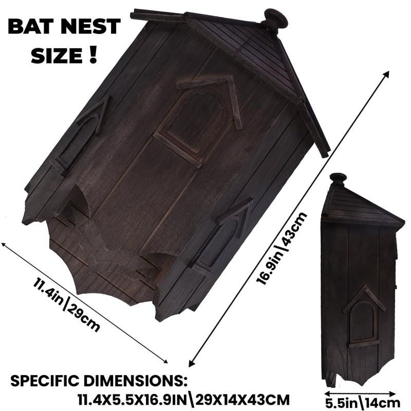Eco-Friendly Wooden Bat House| Handcrafted Cedar Bat Shelter | Wildlife