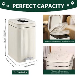 Kopuncare Dog Poop Trash Can Outside, Dog Waste Trash Can with Lid, Foot Pedal, Inner Bucket, Outdoor Dog Poop Trash Can with 100 Dog Waste Bags, Dog Waste Container for Bathroom, Garden