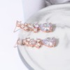 Cinmilada Women's Cubic Zirconia Bridal Earrings - 14k Rose Gold