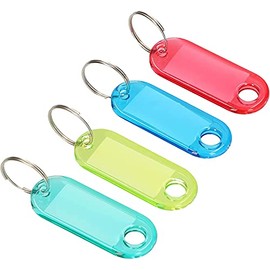 KOTARBAU® Set of 50 Key Rings 50 x 20 mm Can be Written on Both Sides Interchangeable Labels with Key Ring