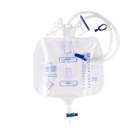 5 Packs Urinary Drainage Bag with Anti-Reflux Chamber, Urine Bag with 2000 mL Volume for Adult，Clips and Hanging Hook, Professional Urinary Bag for Home and Hospitals Health Aids