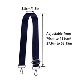 mkemka 1Pcs Wide Shoulder Bags Strap Handbag Strap Polyester Handbag Straps Crossbody Adjustable Replacement Handbag Strap Shoulder Strap for Crossbody Bags Gym Bags and Tote Bags (Navy Blue)