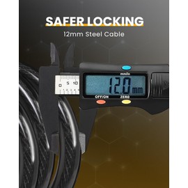 Everyfun Bike Lock Cable with Combination,High Security 5-Digit Resettable Combination Bicycle Lock Anti-Theft, Scooter Lock with Mounting Bracket for Bikes and Scooters(Black)