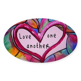 CafePress Love One Another John 13:34 Oval Car Bumper Sticker