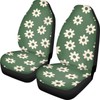 FUIBENG Green Groovy Flower Auto Seat Cover Set 2 Pack,Hippie