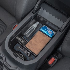 TOPINSTALL Blue Center Console Tray Compatible with 2019-2024 2025 Toyota RAV4 Accessories, Armrest Box Organizer Insert ABS Plastic Storage Box