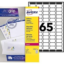 Avery l7651-15 975 Mini Labels Laser Printer Labels 38.1 x 21.2 MM White