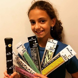 Alien Pros Tennis Racquet Grip Tape (6 Grips) - Pre-Cut Dry Touch Tennis Grips - Tennis Overgrip Tape Tennis Racquet - Wrap Your Racquet For High Performance (6 Grips)