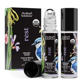 Healing Solutions (2 Pack) Rest Blend Essential Oil Roller & Essential Oil Roll-On Perfume for Calm & Sleep - Organic USDA Certified Body Aromatherapy - Aromatherapy Rollerball