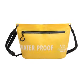 KQDRAVINE Waterproof bag, dry bag, 20 x 32 cm, waterproof bag, yellow, lightweight bag for swimming, beach, fitness, outdoor swimming bag, boating for men and women with shoulder strap