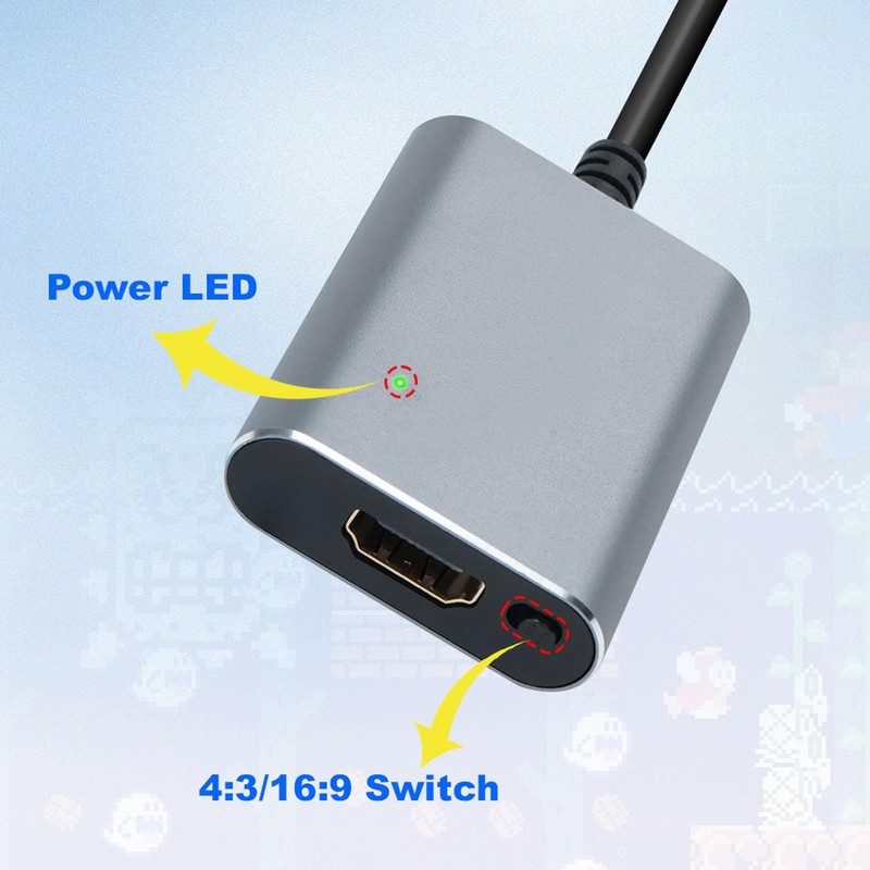 N64 to HDMI Adapter, HDMI Converter with 4:3 16:9 Switcher,