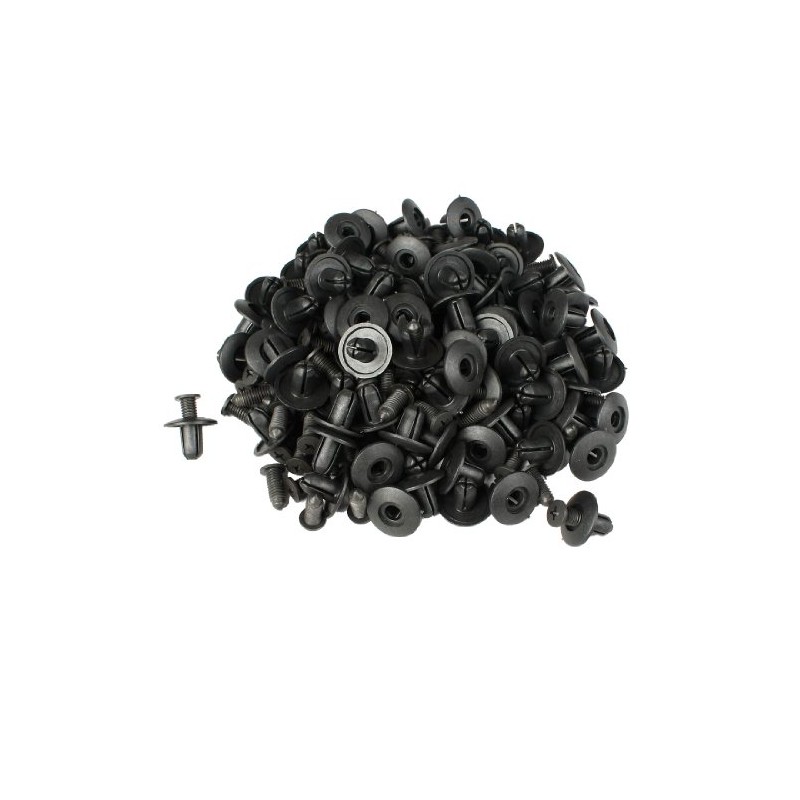 sourcingmap 100 Pcs Black Car Fender Plastic Rivet Fastener for
